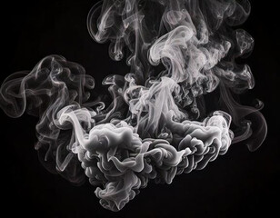 blue smoke isolated on black background