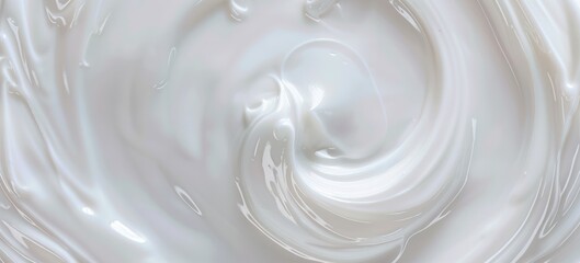 Close up swirling cream white center spiral smooth cosmetic against light grey backgrounds create abstract dynamic pattern foam depth swatch curve wave skincare fluid soft white.