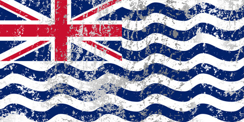 British Indian Ocean Territory flag with grunge effect.