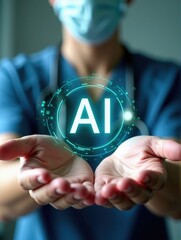 AI Artificial intelligence (AI) and machine learning concept. Medical and technology concept.