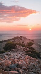 Amazing sunrise at sin mountn beautiful dawn in egypt beautiful view from the mountn