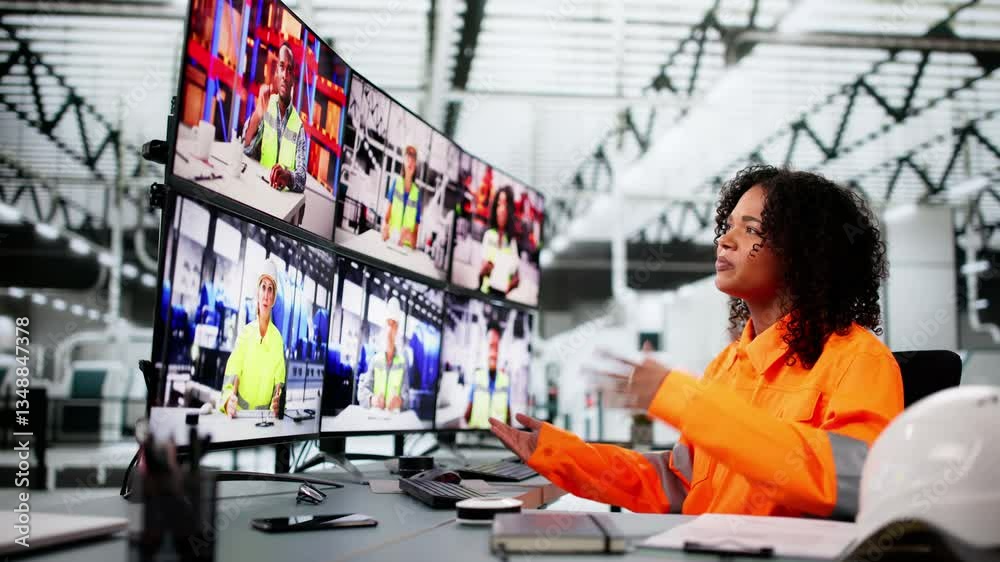 Poster Video Call On Multiple PC Desktop Computers
