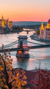 Budapest at sunset in autumn