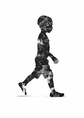 Obraz premium Abstract silhouette child walking art