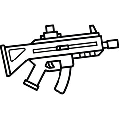 Tavor X95 gun , police weapon vector design, military vector design illustration.