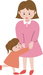 엄마에게 안기는 아이