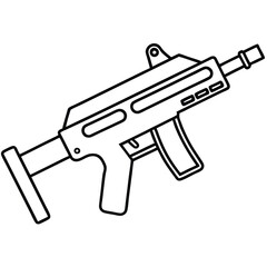 Tavor X95 gun , police weapon vector design, military vector design illustration.