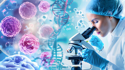 Photo of a lab technician preparing biopsy