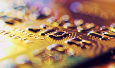 Macro shot Credit cards finance paying banking.