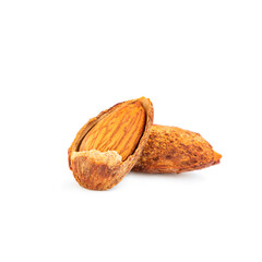 Roasted almond nuts isolated on white background, Almond Kernels