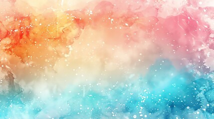 Abstract watercolor background with a gradient of colors and white dots.