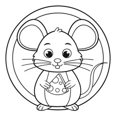 Playful Mouse Savoring a Yummy Cheese Treat