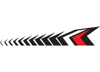 Striped sports vector pattern. . Red and black design element on a white background. Racing application on the body of a car, boat, toy, sportswear. Vector background. speed, flight