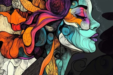 Michelle Doodle Art: Abstract Digital Illustration Featuring Name and Signs