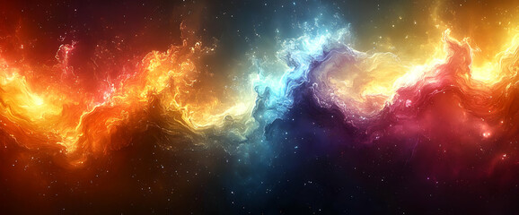 Naklejka premium Colorful Nebula In Space