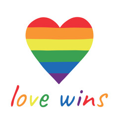 Colorful heart shape Gay pride flag Happy pride day LGBTQIA community Pride Month Vector hand drawn doodle for posters, stickers, logo, cards