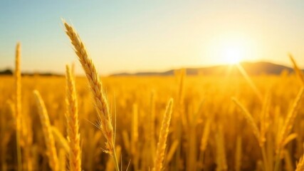 Naklejka premium field with ears of wheat