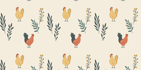 Eco friendly cartoon chicken pattern for kids design