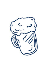 Cute doodle illustration of a beer mug