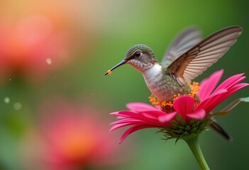 Fototapeta premium hummingbird and flower