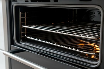 Open Oven with Interior Light On Display