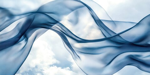 Fototapeta premium A blue and white fabric with a wave pattern