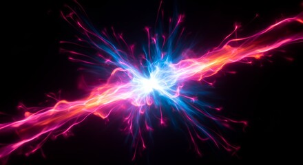 Obraz premium Energetic burst of light with vibrant pink and blue electric energy