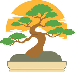 A detailed vector illustration of a tree with intricate branches and leaves.