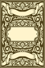 Decorative ornate floral blank design card template
