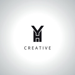 Creative Letter YH HY Monogram Logo Template With Vector Eps.