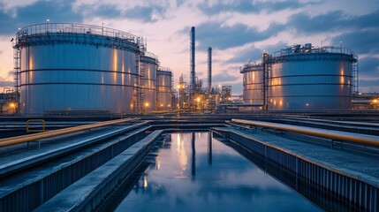 Obraz premium Oil storage tank and plant industrial.