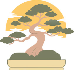 A detailed vector illustration of a tree with intricate branches and leaves.
