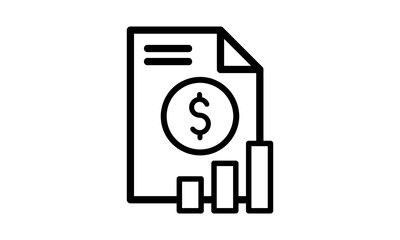 File chart icon flat style vector illustration.