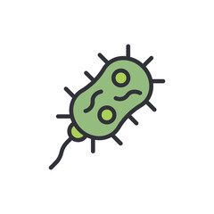 Bacteria colored icons, minimalist vector illustration ,simple transparent graphic element .Isolated on white background