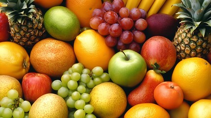 A vibrant selection of various fresh fruits arranged together