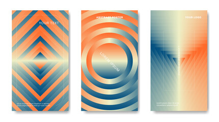Three abstract gradient geometric backgrounds for covers, presentations, banners, etc.