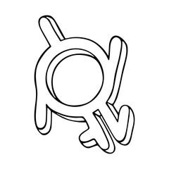 Hand drawn genderfluid (intergender and neutrois) gender identity icon Symbol used to represent sex and gender