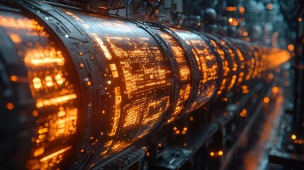 Futuristic display tubes in a machine system