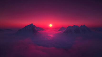 An aerial perspective of Antarctica's vast, frozen terrain, featuring towering snow-covered mountains, immense glaciers, and endless icy plains.