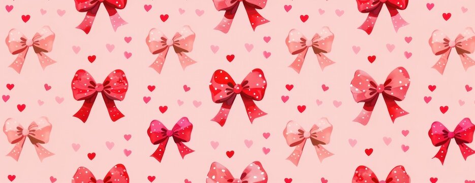 Illustration red ribbon bow pattern bows pink.