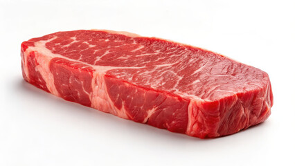 Raw New York Beef Steak : Fresh raw beef sirloin steak with marbling and vibrant color