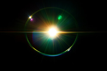 green lens flare, sunshine, light spin, laser lights, luminous, circular halo, sparkling, Light ellipse,Galaxy Glint, science technology, cosmetic skincare, abstract light background