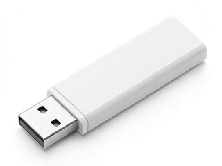 High-Quality Blank White USB Flash Drive Mockup