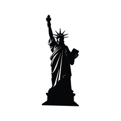 Fototapeta premium Clean Statue of Liberty Silhouette - Vector Illustration