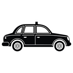 Minimalist Taxi Cab Silhouette Icon for Designs