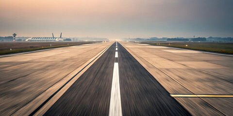 Airplane Landing on Runway 