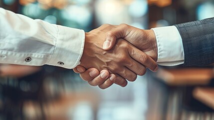 Handshake between two business partners after signing a contract