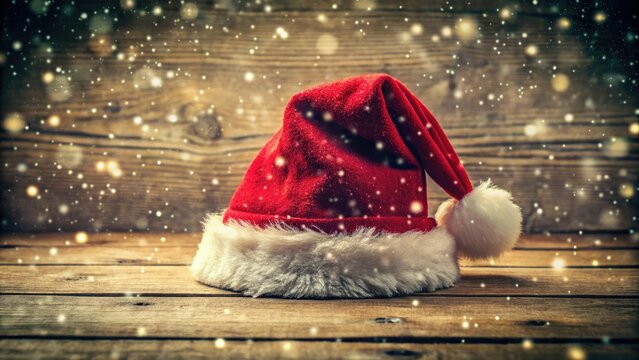 Step back in time with vintage Santa hat photography. Classic Christmas, retro style.