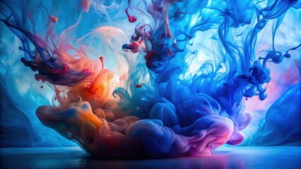 Obraz premium Abstract Chromatic Swirl An Ethereal Dance of Hues and Textures in Fluid Motion