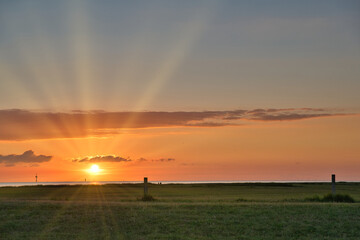 Abendrot an der Nordseeküste Deutschland 
